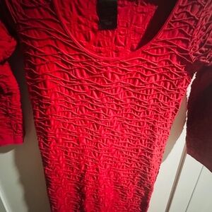 Bebe Sexy Hot Elegant Rich Hot Red Ruched Bodycon Stretch Cocktail Dress M/L
